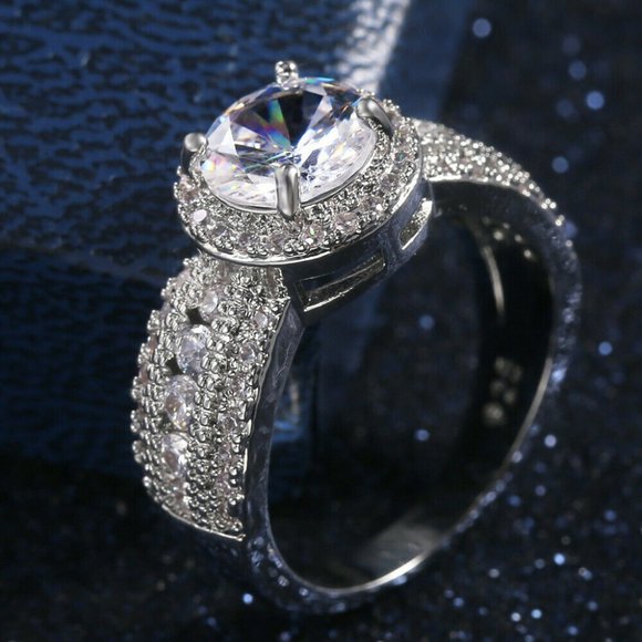 New Shine Women 925 Silver White Sapphire Ring - Picture 6 of 9